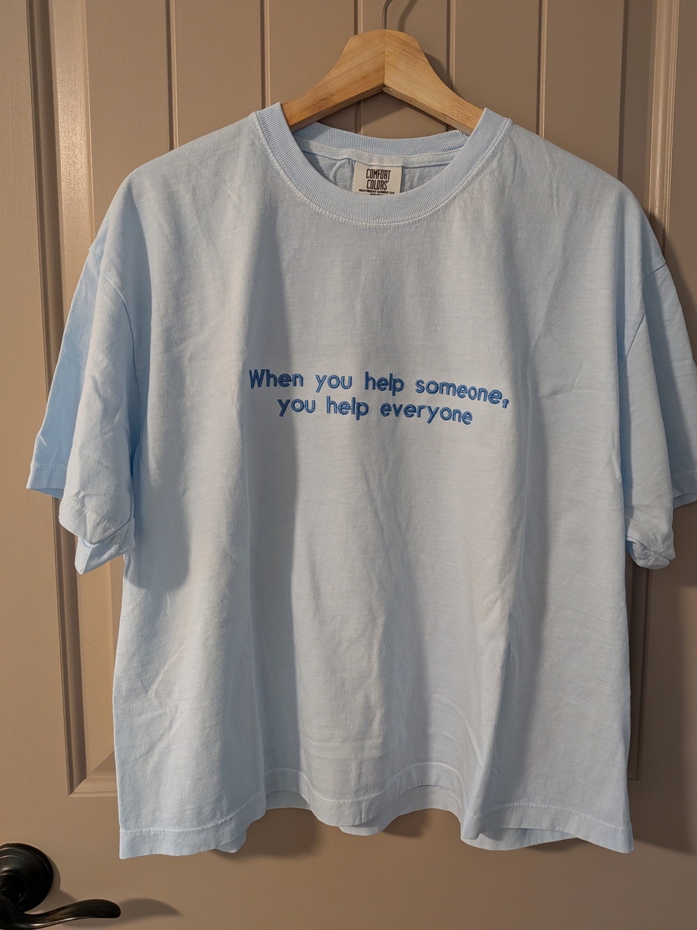 Comfort Colors Pale Blue Short-Sleeve Tee with Positive Front Graphic